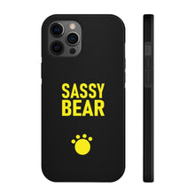 Load image into Gallery viewer, Tough iPhone Case - &quot;Dark Sassy Bear&quot; Collection
